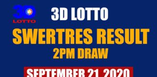 3d Swertres Lotto 2PM draw Result