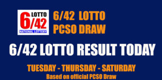 6/42 Lotto Result Today