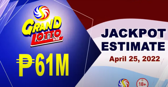 6/55 Grand Lotto Result April 25, 2022