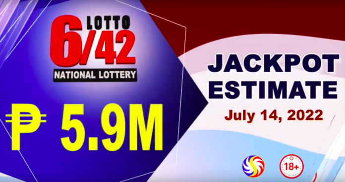 6/42 Lotto Result Today July 14, 2022