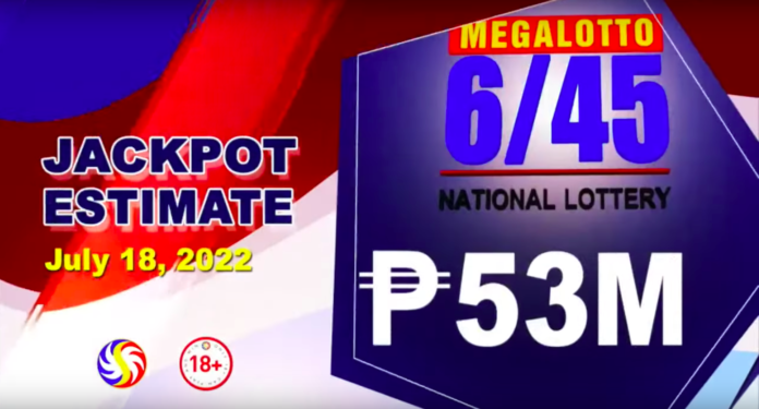 6/45 Megalotto Result today July 18, 2022