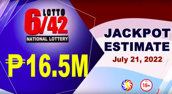 6/42 Lotto Result Today July 21, 2022