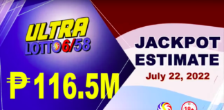 6/58 Ultra Lotto Result Today July 22, 2022