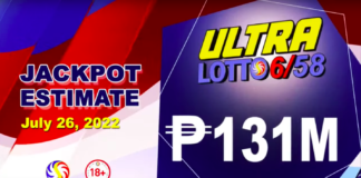 6/58 Ultra Lotto Result Today July 26, 2022