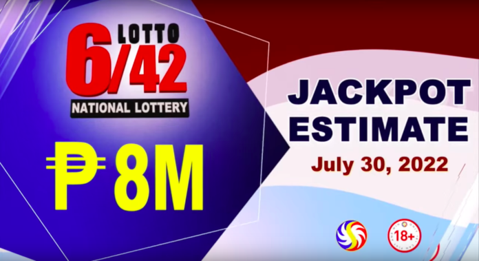 6/42 Lotto Result Today July 30, 2022