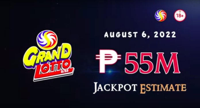 6/55 Grand Lotto Result Today August 6, 2022